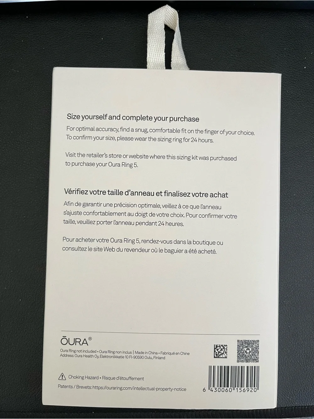 Oura Ring 5 Sizing Kit - brand new unopened